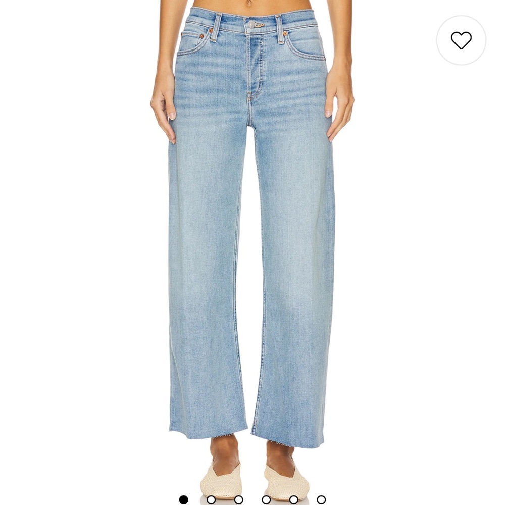 Re/Done Mid Rise Wide Leg Crop